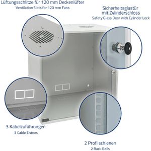 Produktbild für Netzwerkschrank HMF 65712-07, 19 Zoll