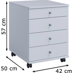 Produktbild für Rollcontainer VCM Lona Mini 914420, aus Holz, weiß