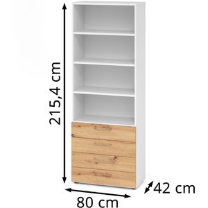 Produktbild für Kombischrank Hammerbacher Serie 9 Advanced, asteiche / weiß