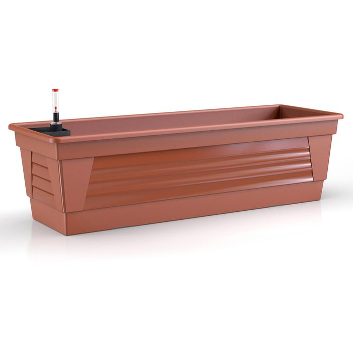 Plastard Milano 100 Blumenkasten, terrakotta, 100 x 21 x 17cm, aus  Kunststoff, mit Wasserspeiche  Bttcher AG