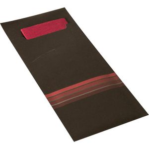 Produktbild für Bestecktaschen Papstar Stripes, schwarz / bordeaux