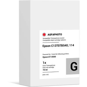 Produktbild für Tinte AgfaPhoto für Epson 114, C13T07B540, grau