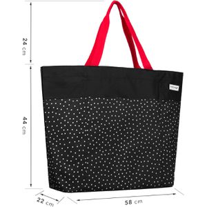 Produktbild für Einkaufstasche anndora TW-8220-230 SNÖVIT XXL, schwarz / weiß