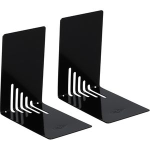 Wedo Buchstützen Set - 2 Stück Metall Buchstützen In Schwarz