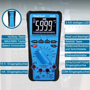 Produktbild für Multimeter PeakTech P 2035, digital, True RMS