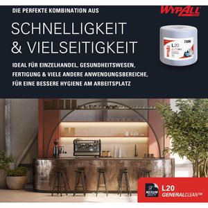 Produktbild für Putztuchrolle Wypall L20, 7300, Airflex-Technologie, blau