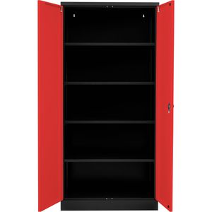 Werkzeugschrank G-Office FLC.196/NV, Metall, anthrazit / rot
