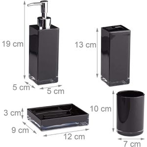 Produktbild für Badaccessoires-Set Relaxdays 10022586, 4-teilig