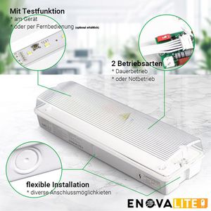 Produktbild für Notbeleuchtung Enovalite ELED200100 Fluchtwegleuchte LED, Akku