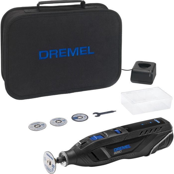 Dremel 8260-5, 12V/3Ah, Böttcher Bluetooth AG Werkzeug-Set Akku, mit – 5-tlg. & Multifunktionswerkzeug