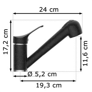 Produktbild für Küchenarmatur EISL GRANIT, schwarz / chrom
