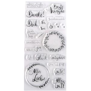 Produktbild für Motivstempel Rayher Clear Stamps Viele Wünsche, aus Kunststoff