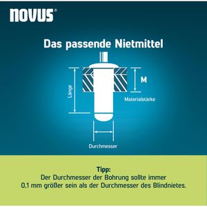 Produktbild für Blindnieten Novus-Tools 045-0086, Aluminium, Set