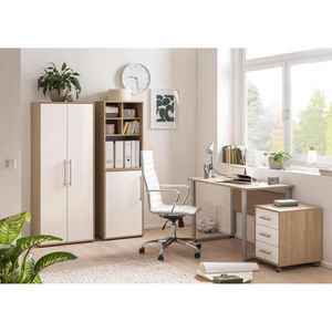 Produktbild für Schreibtisch Möbelpartner Antero, eiche / silber