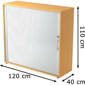 Produktbild für Rollladenschrank Hammerbacher 1733S, aus Holz