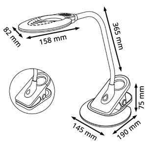 Produktbild für Schreibtischlampe Hansa Swirl, weiß, LED, dimmbar