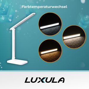 Produktbild für Schreibtischlampe Luxula LX700151, weiß, LED, dimmbar