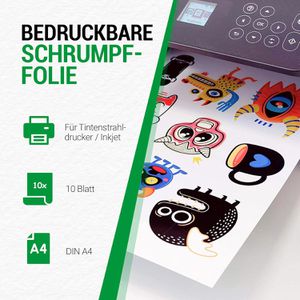 Produktbild für Schrumpffolie Skullpaper weiß, A4