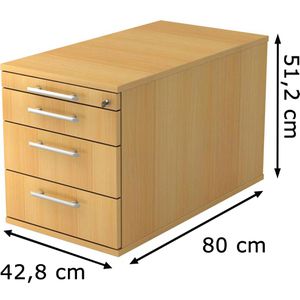 Produktbild für Rollcontainer Hammerbacher N-Serie, Holz, buche