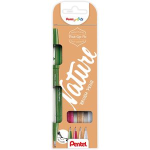 Brush-Pen Pentel SES15N-4, Nature Brush Pen Set