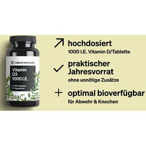 Produktbild für Vitamin-D natural-elements 365 Tabletten