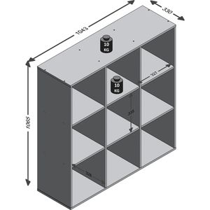 Produktbild für Bücherregal FMD-Möbel Mega 5, 248-005, weiß