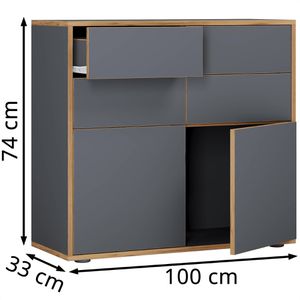 Produktbild für Kommode VCM Salia 920814, anthrazit