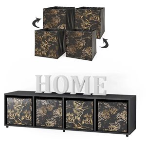 Produktbild für Bücherregal Vicco Ludus, schwarz, mit 2 Faltboxen