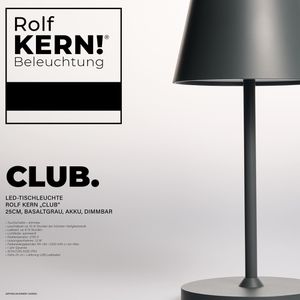 Produktbild für Tischlampe Rolf-Kern Club, grau, LED, warmweiß