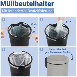 Produktbild für Mülleimer Wenko Leman, taupe