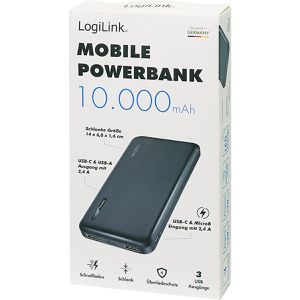 Produktbild für Powerbank LogiLink PA0338RF, 10000mAh