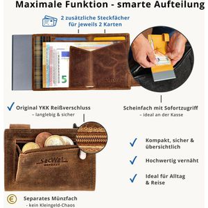 Produktbild für Kreditkartenetui SecWal Echt Leder braun Hunter, für 10 Karten