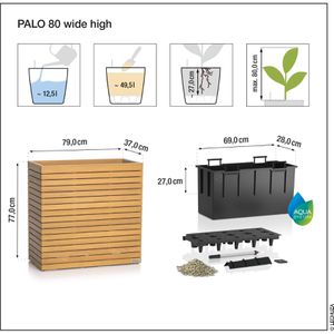 Produktbild für Pflanzkasten Lechuza PALO 80 wide high braun