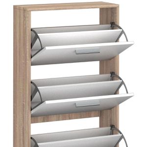 Produktbild für Schuhschrank Vicco Gizmo, sonoma eiche / weiß