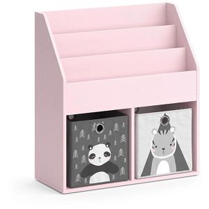 Bücherregal Vicco Luigi, rosa, mit 2 Faltboxen