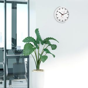 Produktbild für Wanduhr Hermle Grand Central 30471, Edelstahl, analog, Funkuhr