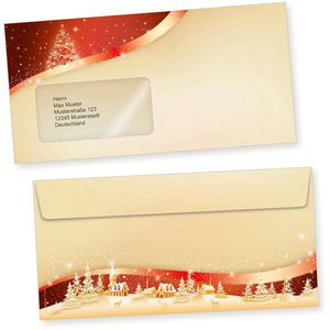 Produktbild für Weihnachtsbriefpapier tatmotive rot-golden
