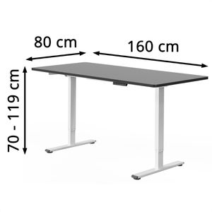 Produktbild für Schreibtisch FlexiSpot E1W Pro, schwarz / weiß