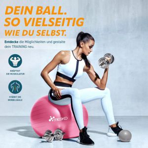 Produktbild für Gymnastikball Tresko Anti-Burst, mit Luftpumpe