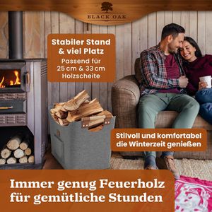 Produktbild für Kaminholztasche Black-Oak Montana XL, hellgrau