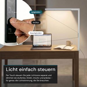 Produktbild für Schreibtischlampe Luxula LX700145, weiß, LED, dimmbar