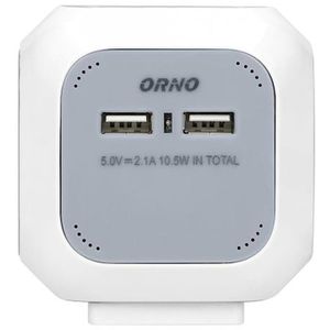 Produktbild für Steckdosenwürfel Orno OR-AE-13144, weiß / grau