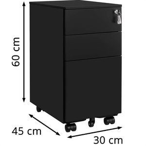 Produktbild für Rollcontainer Songmics OFC031B01, aus Metall, schwarz