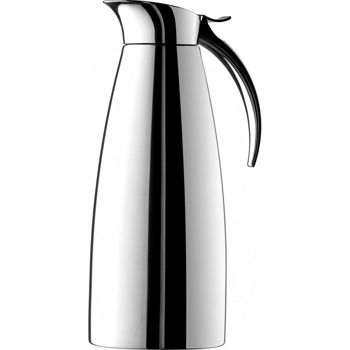 Emsa Thermoskanne Eleganza, Easy Open, 502489, Edelstahl, mit Tipverschluss, silber, 1 Liter – Böttcher AG