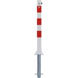 Produktbild für Absperrpfosten Schake 470UZHB+1, 1 Öse, rot/weiß, aus Metall