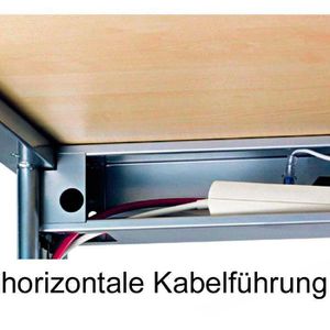 Produktbild für Schreibtisch Hammerbacher B-Serie, weiß / silber