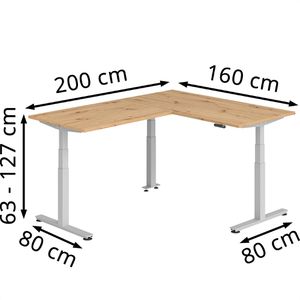 Produktbild für Schreibtisch Hammerbacher XDSMW, asteiche / silber