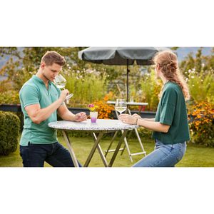 Produktbild für Stehtisch RUKU1952 weiß marmoriert Ø 80 cm, klappbar