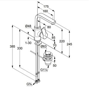 Produktbild für Waschtischarmatur KLUDI ZENTA SL 480270565, verchromt