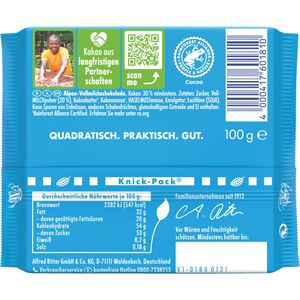 Produktbild für Tafelschokolade Ritter-Sport Alpenmilch